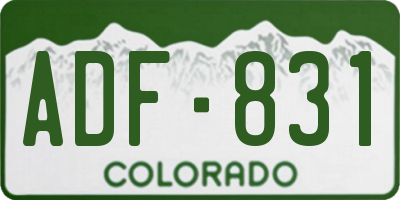 CO license plate ADF831