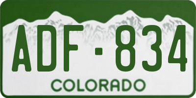 CO license plate ADF834