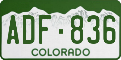 CO license plate ADF836