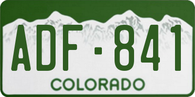 CO license plate ADF841