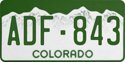CO license plate ADF843