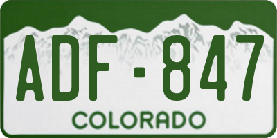 CO license plate ADF847