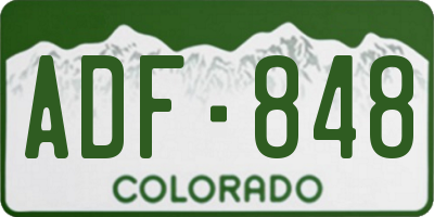 CO license plate ADF848