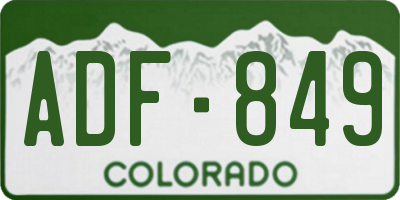 CO license plate ADF849