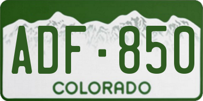 CO license plate ADF850
