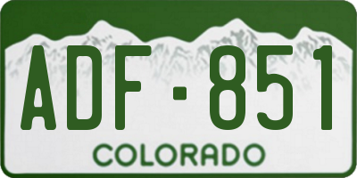 CO license plate ADF851