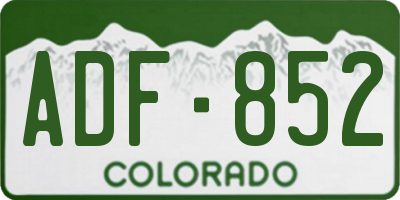 CO license plate ADF852