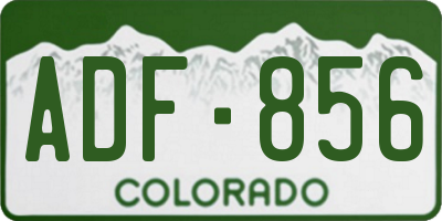 CO license plate ADF856
