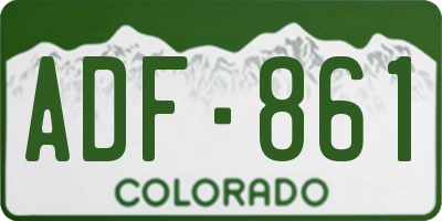 CO license plate ADF861