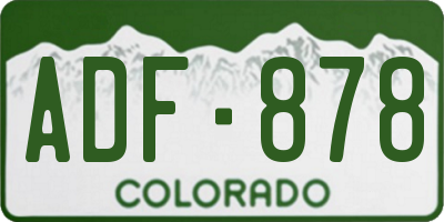 CO license plate ADF878