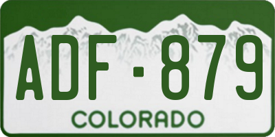 CO license plate ADF879