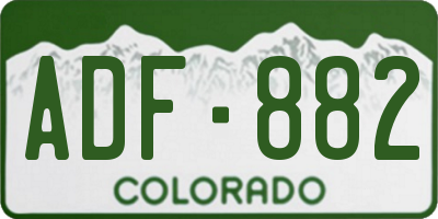 CO license plate ADF882