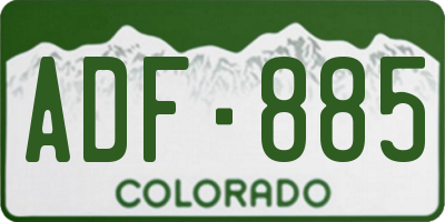 CO license plate ADF885