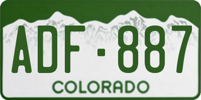 CO license plate ADF887