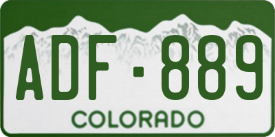 CO license plate ADF889