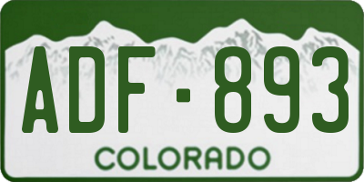 CO license plate ADF893