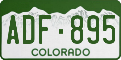 CO license plate ADF895