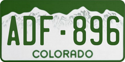 CO license plate ADF896