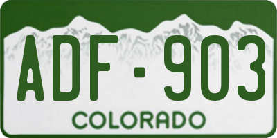 CO license plate ADF903