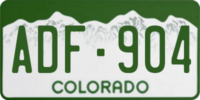 CO license plate ADF904