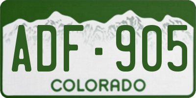 CO license plate ADF905