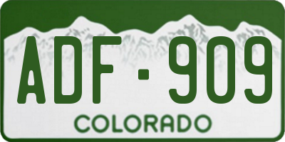 CO license plate ADF909