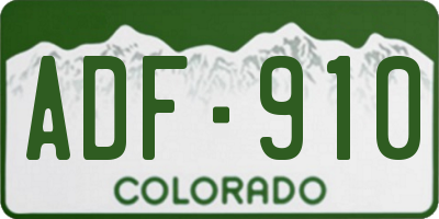 CO license plate ADF910
