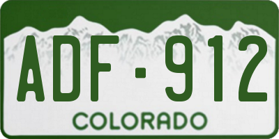 CO license plate ADF912
