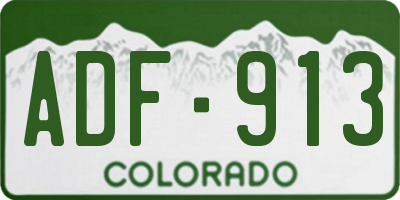 CO license plate ADF913