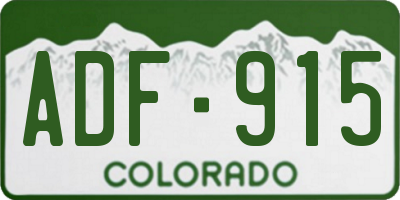 CO license plate ADF915