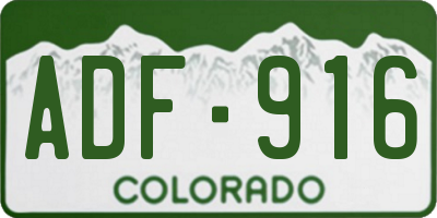 CO license plate ADF916
