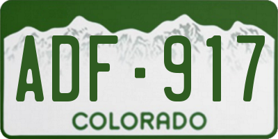 CO license plate ADF917