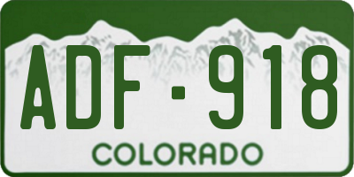 CO license plate ADF918