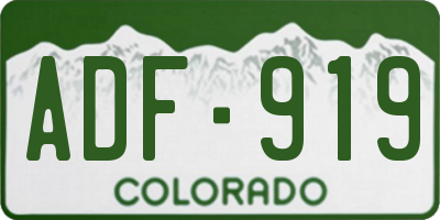 CO license plate ADF919