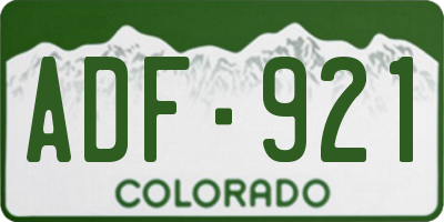 CO license plate ADF921