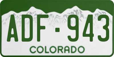 CO license plate ADF943