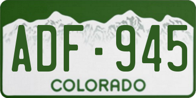 CO license plate ADF945
