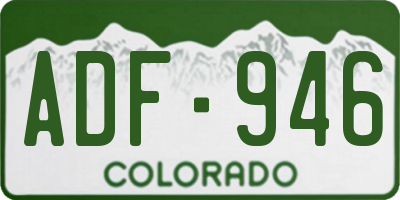 CO license plate ADF946