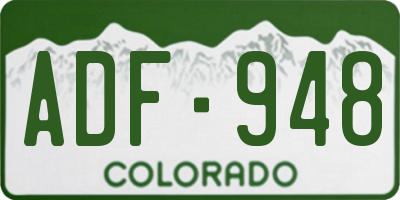 CO license plate ADF948