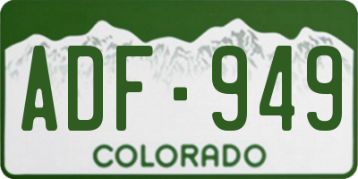 CO license plate ADF949