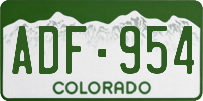 CO license plate ADF954