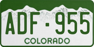CO license plate ADF955
