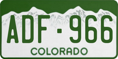 CO license plate ADF966