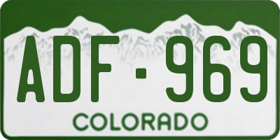 CO license plate ADF969