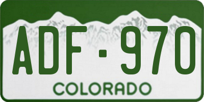 CO license plate ADF970