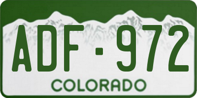 CO license plate ADF972
