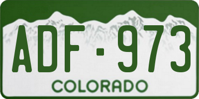 CO license plate ADF973