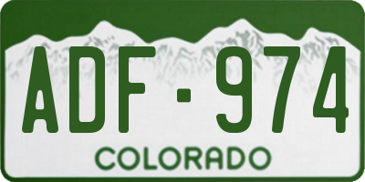 CO license plate ADF974