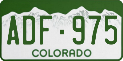 CO license plate ADF975