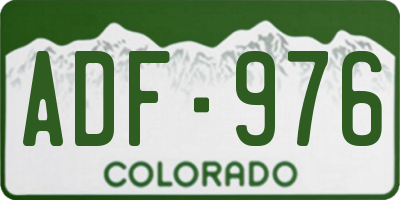 CO license plate ADF976